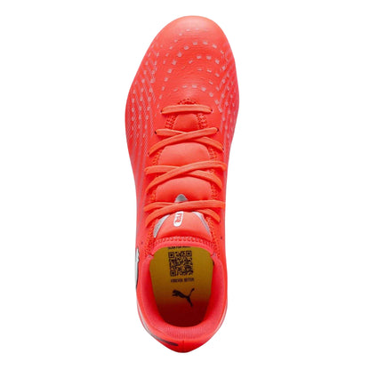 Red-Silver - Side - Puma Womens-Ladies Future 9 Play Firm Ground Football Boots