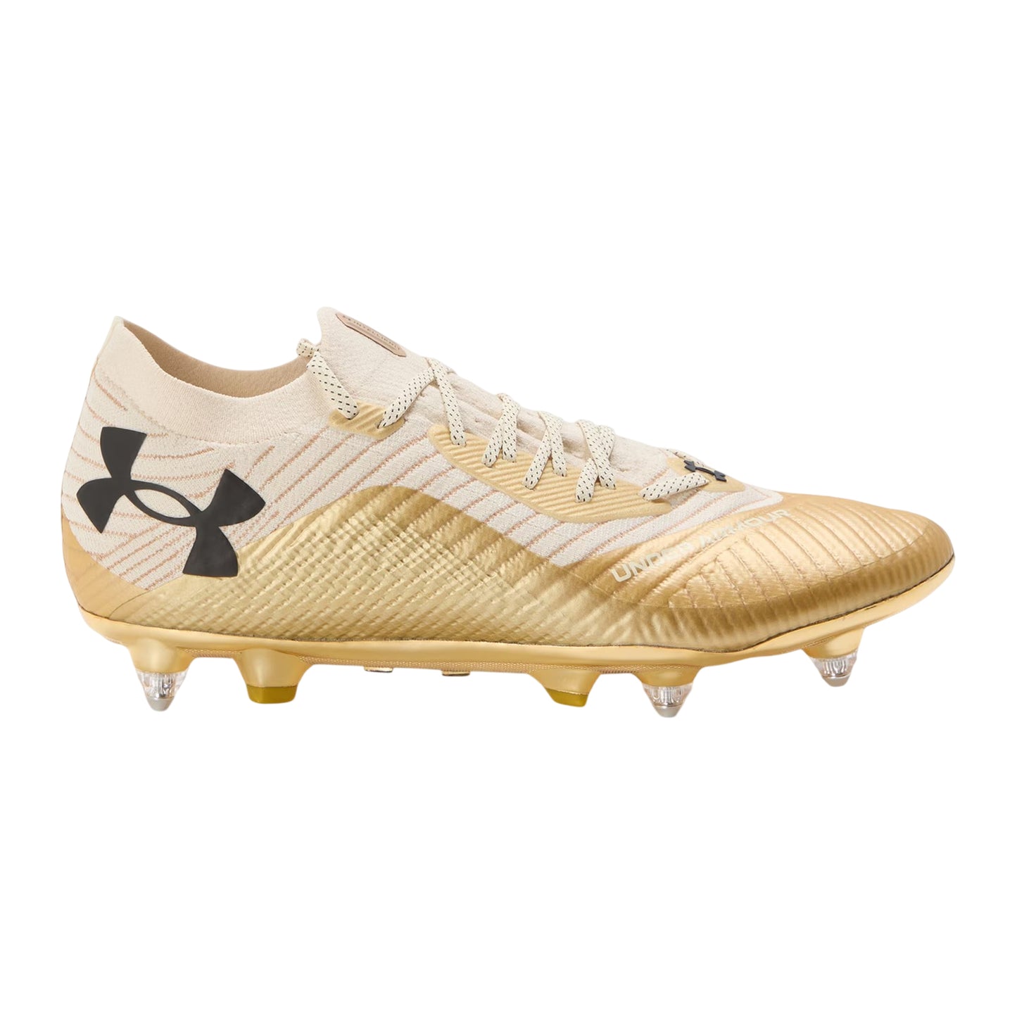 Ivory-Brown-Anthracite - Front - Under Armour Mens Shadow Elite 2.0 Football Boots