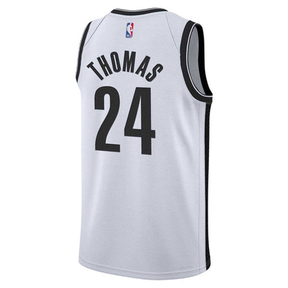 White - Back - Brooklyn Nets Childrens-Kids Thomas Nike Basketball Jersey