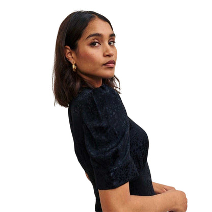 Black - Lifestyle - Nobody's Child Womens-Ladies Moira Crew Neck Puff Sleeve Midi Dress