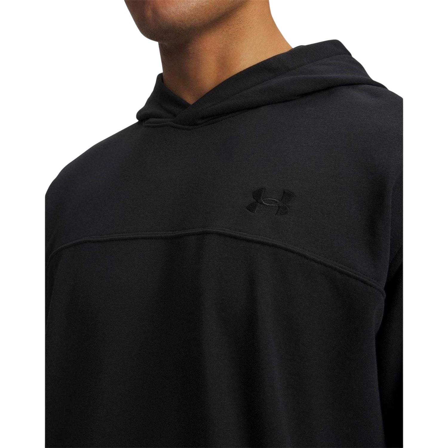 Black - Side - Under Armour Mens Rival Hoodie