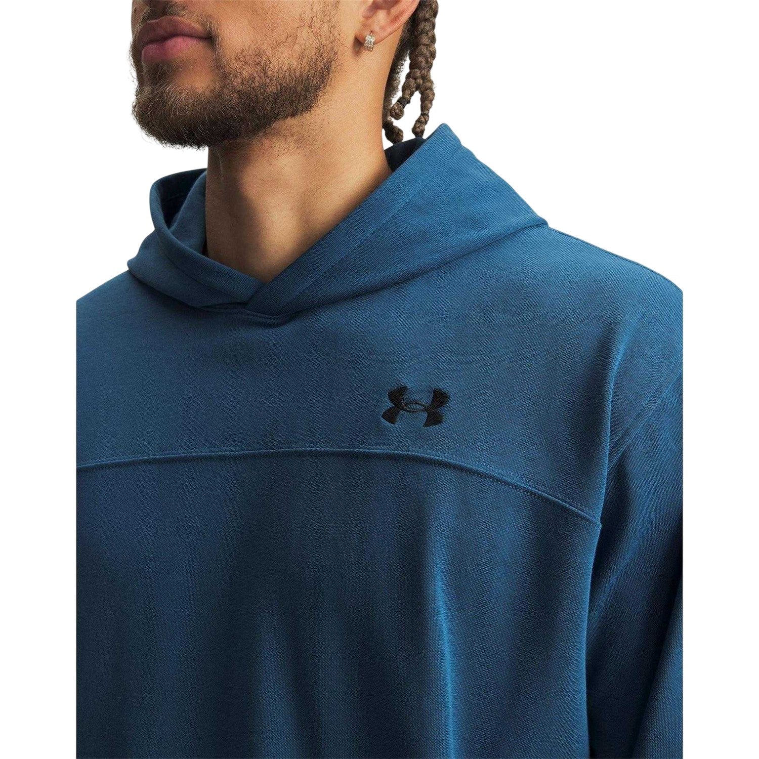 Blue-Black - Side - Under Armour Mens Rival Hoodie