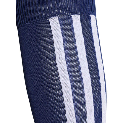 Navy Blue-White - Side - Adidas Childrens-Kids Santos Logo Football Socks