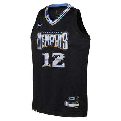 Black - Side - Nike Childrens-Kids Morant Memphis Grizzlies Basketball Jersey