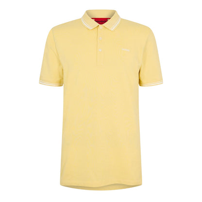 Yellow - Front - Hugo Boss Mens Collared Polo Shirt