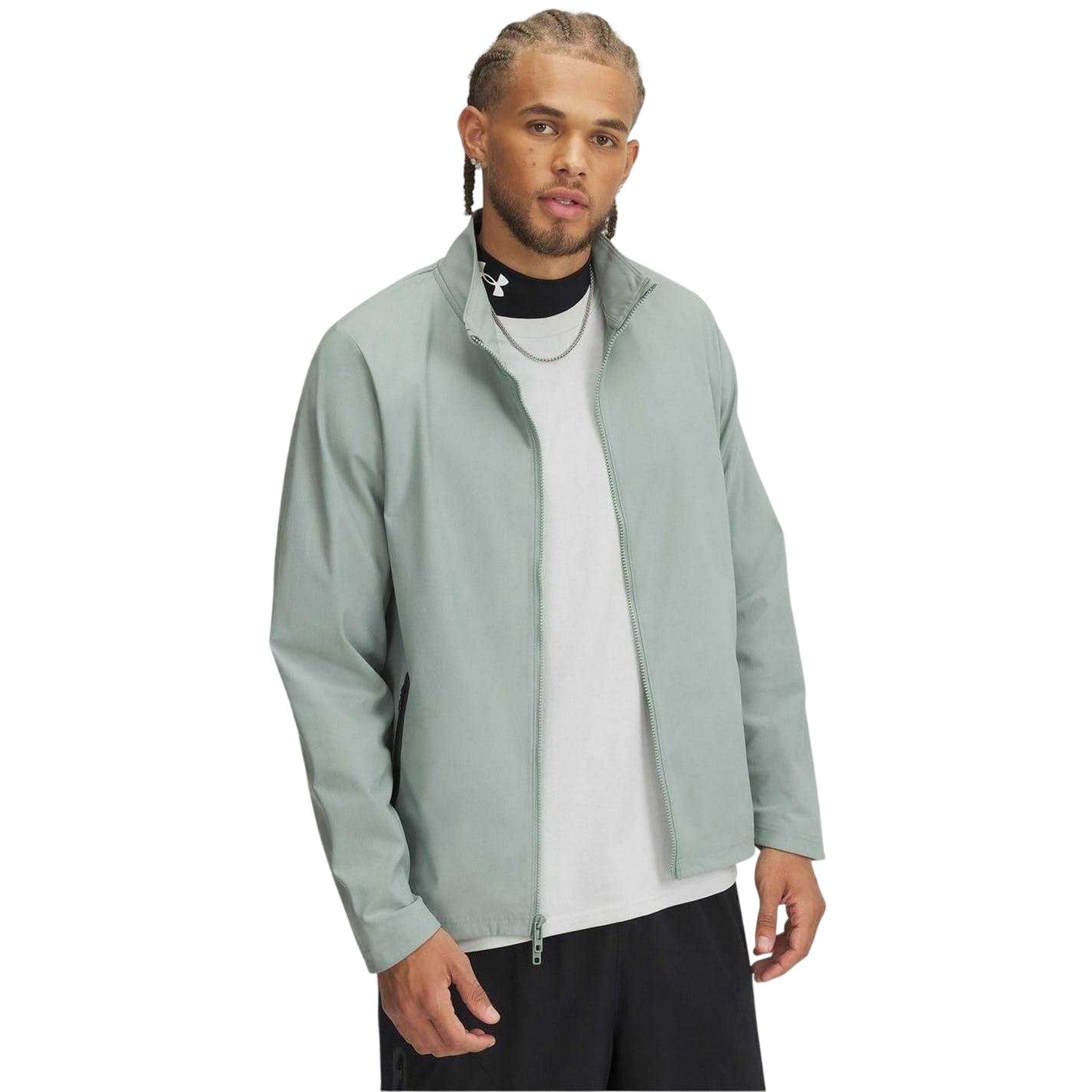 Green - Front - Under Armour Mens Full Zip Hoodie