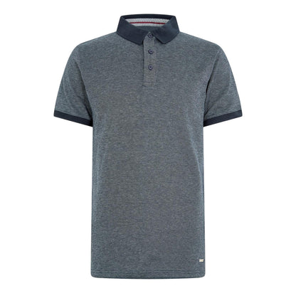 Navy - Front - Threadbare Mens Textured Ribbed Collar Polo Shirt