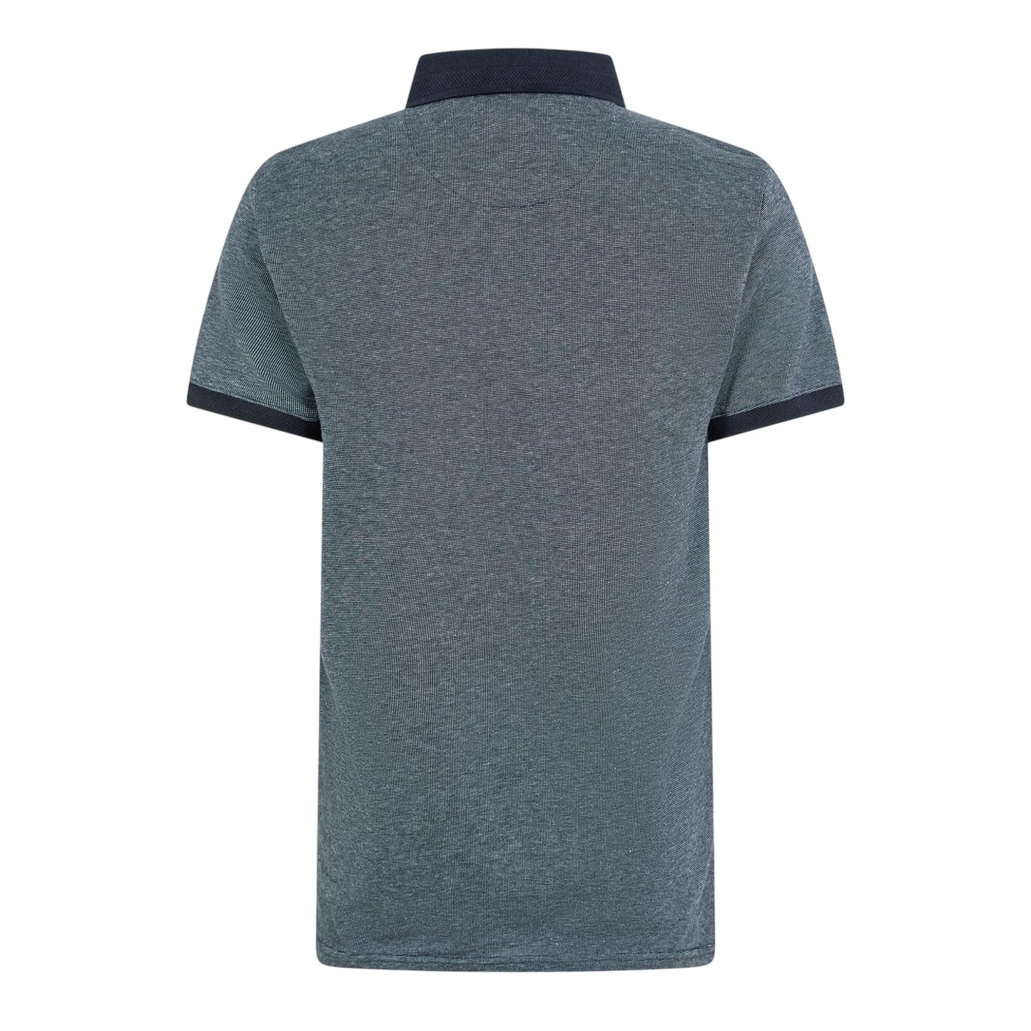 Navy - Back - Threadbare Mens Textured Ribbed Collar Polo Shirt