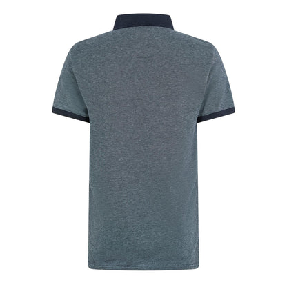 Navy - Back - Threadbare Mens Textured Ribbed Collar Polo Shirt