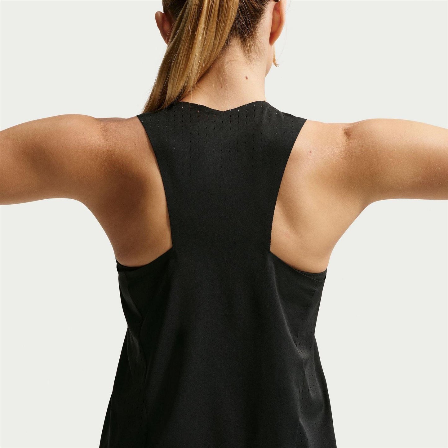 Black-White - Back - Nike Womens-Ladies Dri-FIT Running Vest Top