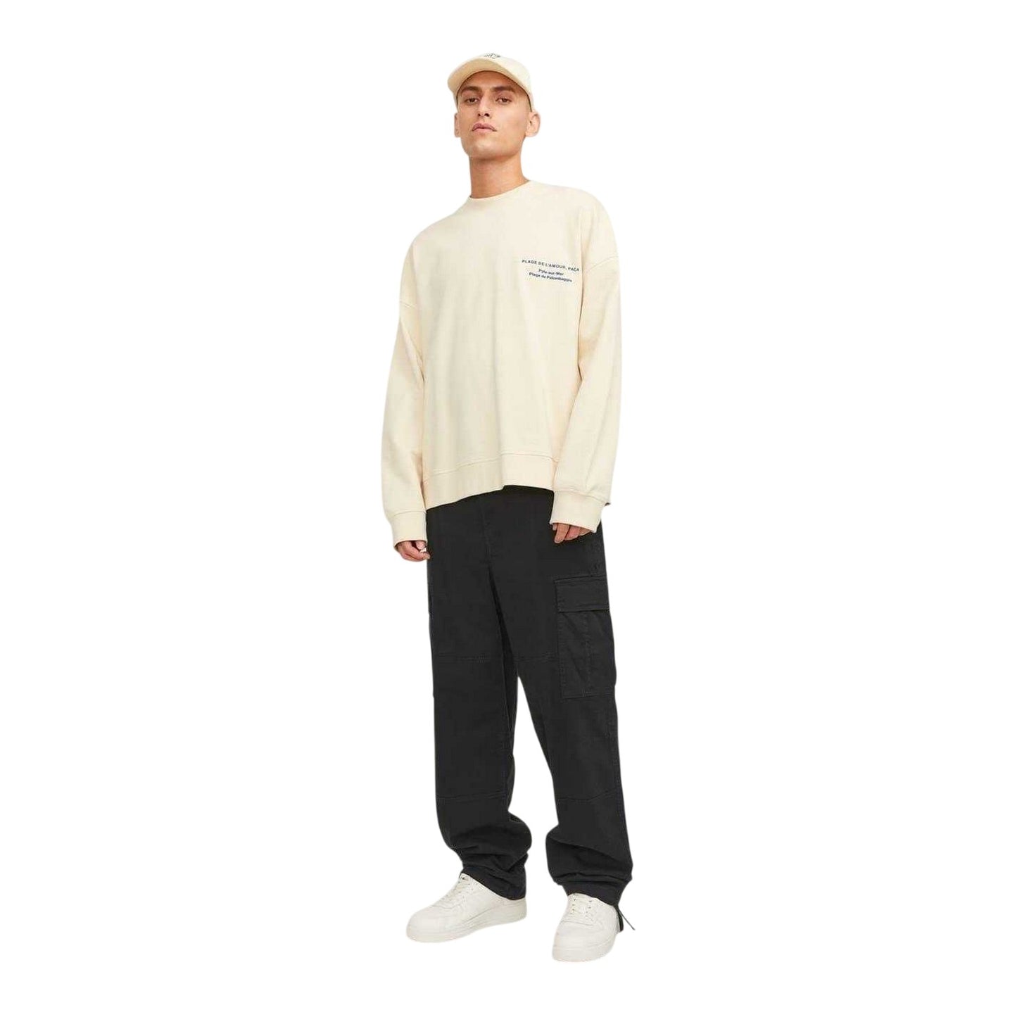 Black - Side - Jack And Jones Mens Loose Cargo Trousers
