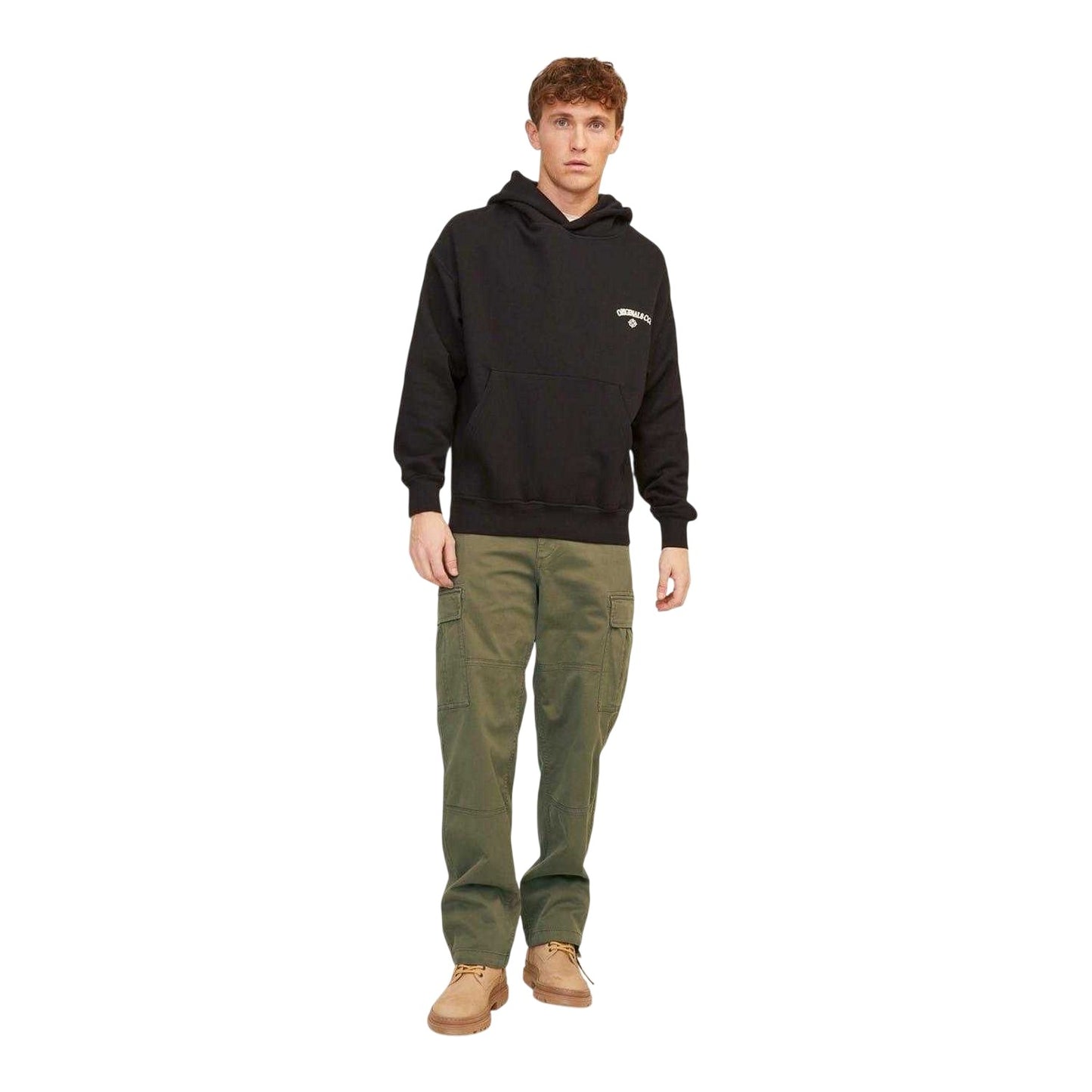 Dusty Olive - Side - Jack And Jones Mens Loose Cargo Trousers