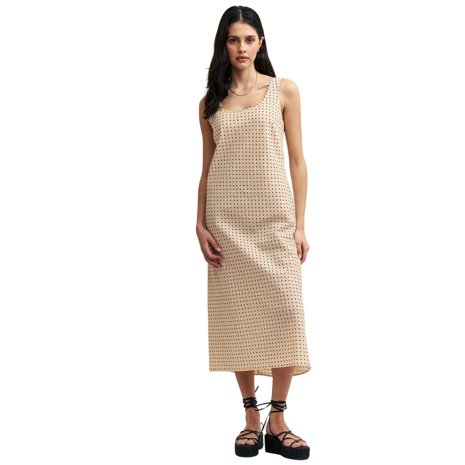 Cream - Front - Nobody´s Child Womens-Ladies Monika Polka Dot Scoop Neck Slip Dress