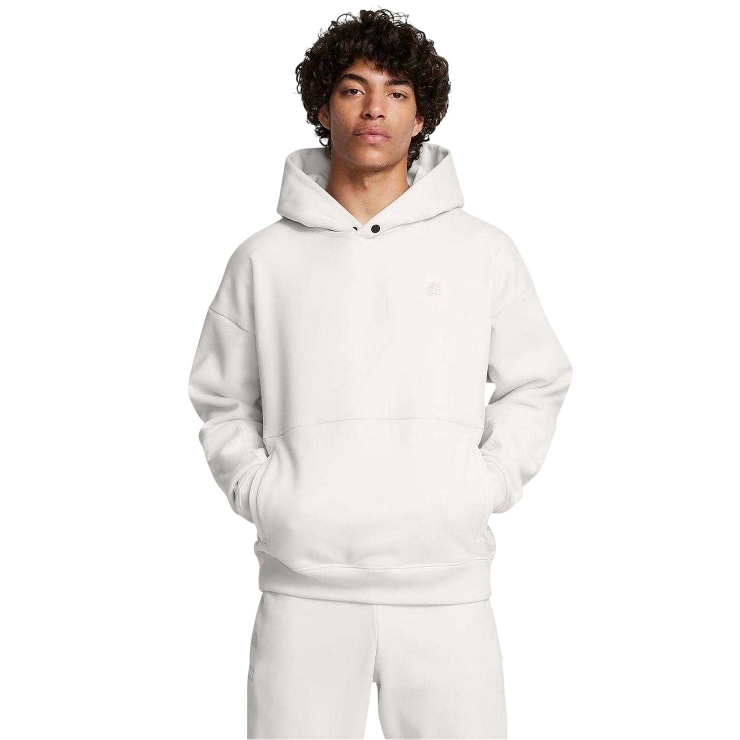 White - Side - Under Armour Mens Curry DNA Hoodie