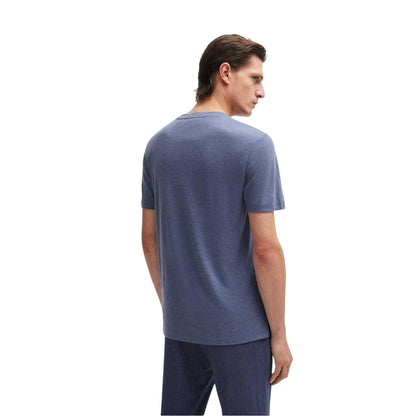 Navy - Back - Boss Mens Tessler 62 Melange T-Shirt