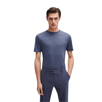 Navy - Side - Boss Mens Tessler 62 Melange T-Shirt