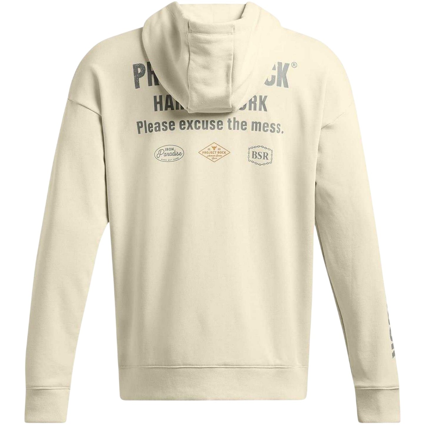 Brown - Back - Under Armour Mens Project Rock Graphic Print Relaxed Fit Full Zip Hoodie
