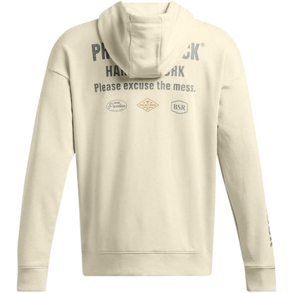 Brown - Back - Under Armour Mens Project Rock Graphic Print Relaxed Fit Full Zip Hoodie