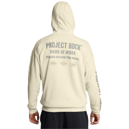 Brown - Side - Under Armour Mens Project Rock Graphic Print Relaxed Fit Full Zip Hoodie