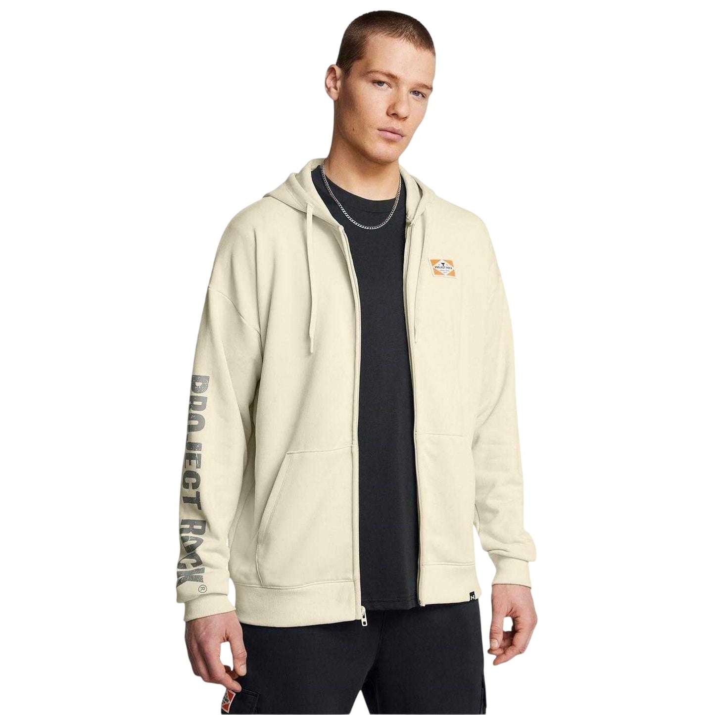 Brown - Lifestyle - Under Armour Mens Project Rock Graphic Print Relaxed Fit Full Zip Hoodie