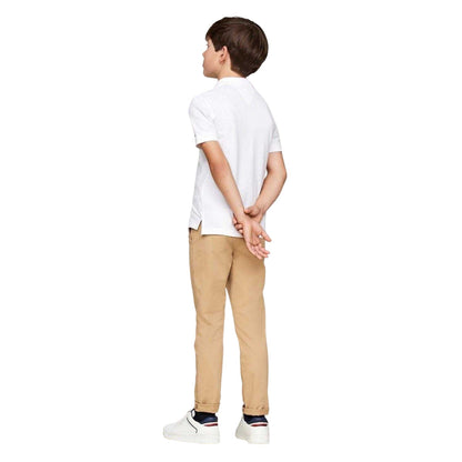 White - Back - Tommy Hilfiger Childrens-Kids Logo Polo Shirt