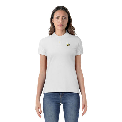 White - Side - Lyle & Scott Womens-Ladies Regular Short-Sleeved Polo Shirt