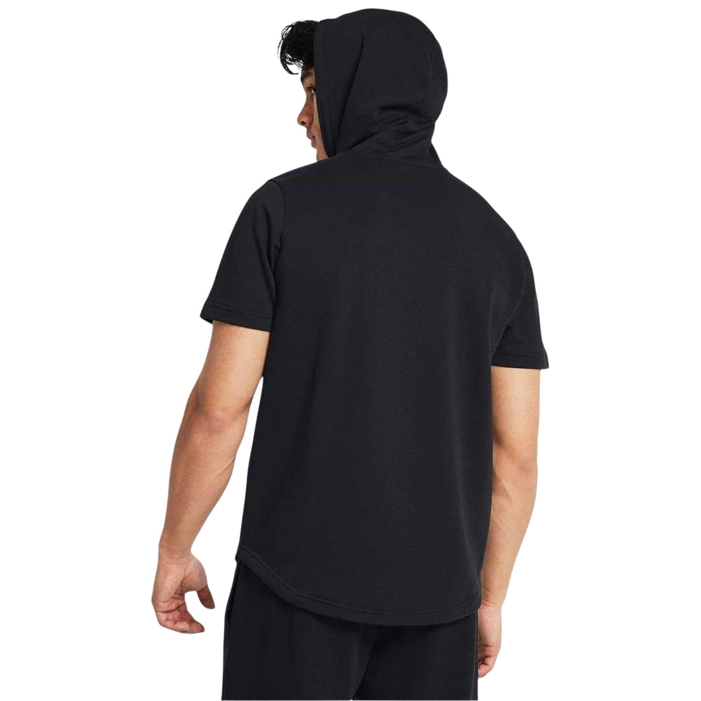 Black - Side - Under Armour Mens Project Rock Short-Sleeved Hoodie