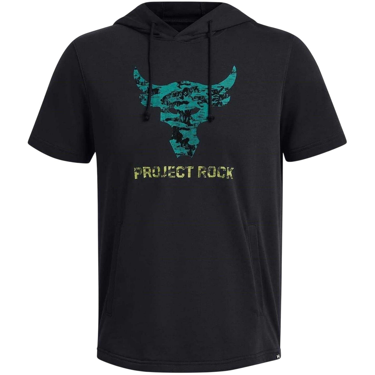 Black - Front - Under Armour Mens Project Rock Short-Sleeved Hoodie