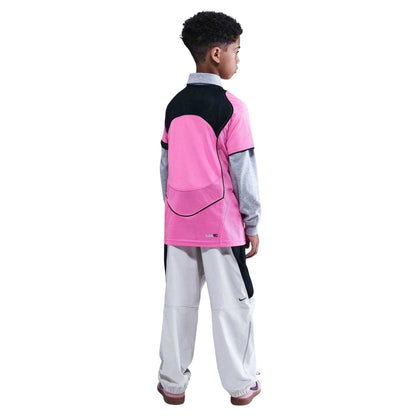Playful Pink - Back - Nike Childrens-Kids T90 Piped Dri-FIT Jersey