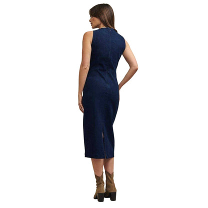 Blue - Back - Nobody´s Child Womens-Ladies Farringdon Denim Midi Bodycon Dress