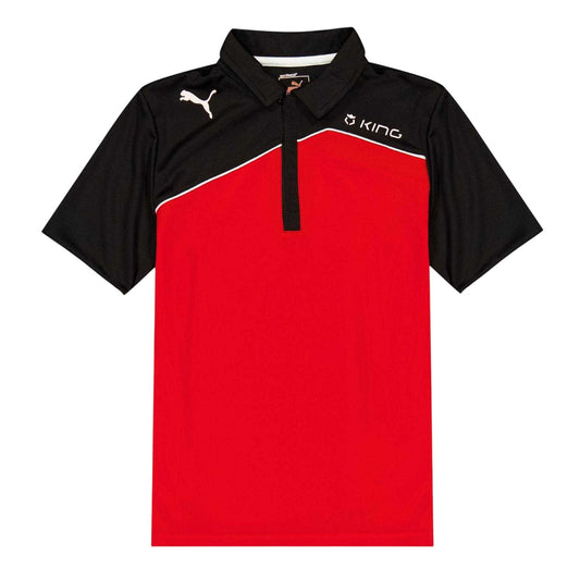Red-Black - Front - Puma Childrens-Kids King Evospeed Polo Shirt