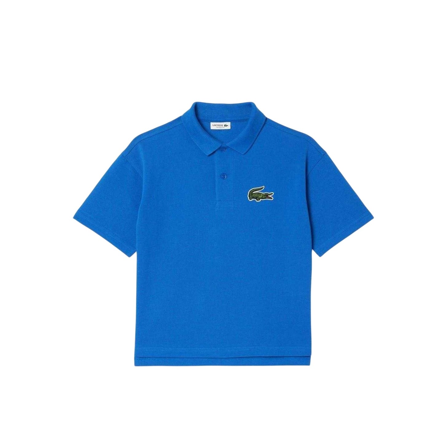 Blue - Front - Lacoste Childrens-Kids Logo Relaxed Fit Short-Sleeved Polo Shirt