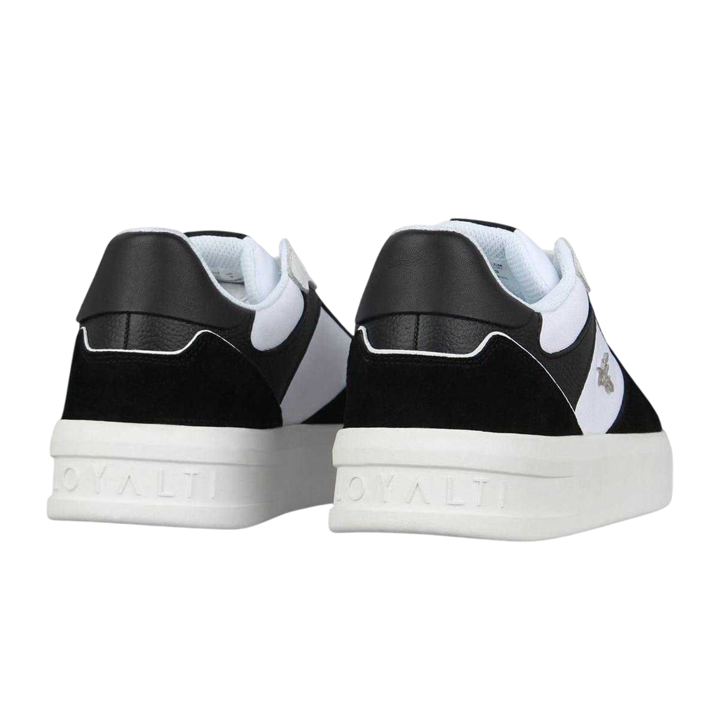Black-White - Back - Loyalti Mens T-Clip Set Leather Lace Up Clip Trainers