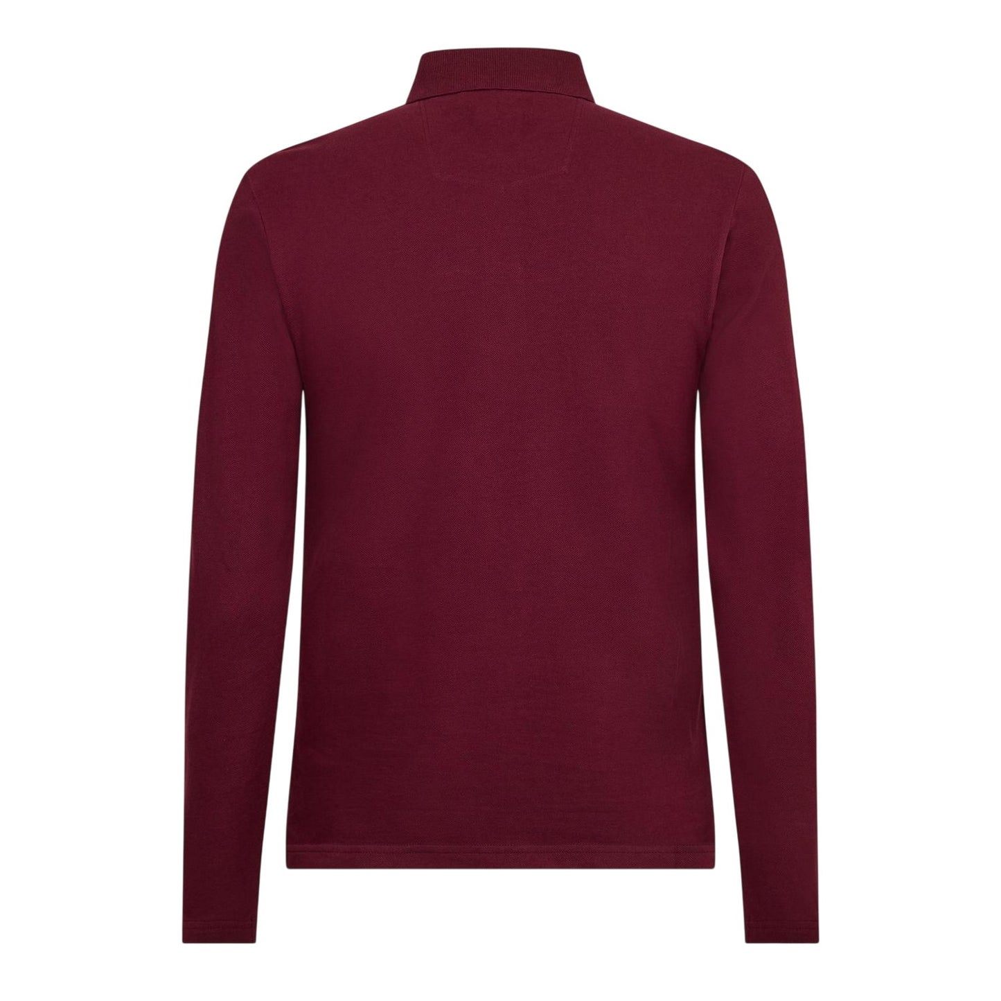 Burgundy - Back - Peter Werth Mens Glasby Long-Sleeved Polo Shirt