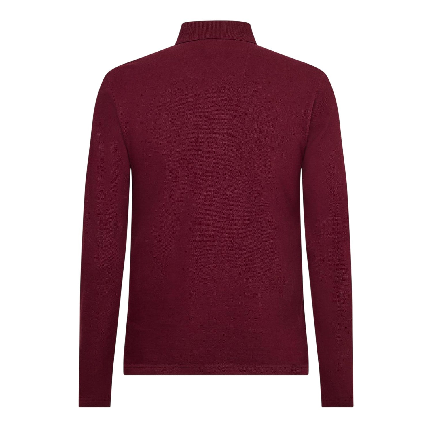 Burgundy - Back - Peter Werth Mens Glasby Long-Sleeved Polo Shirt