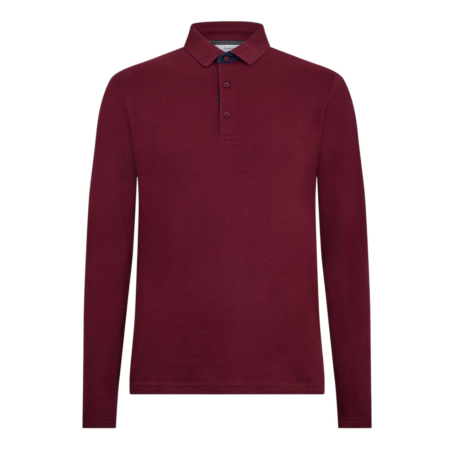 Burgundy - Front - Peter Werth Mens Glasby Long-Sleeved Polo Shirt