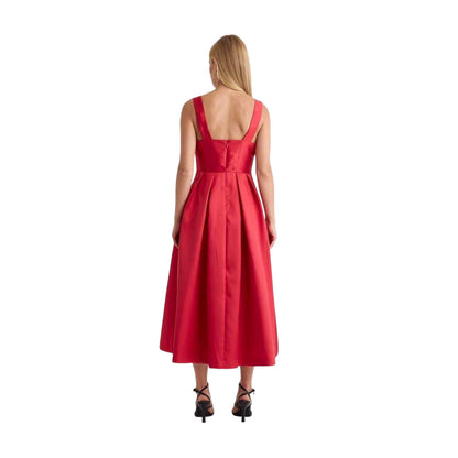 Red - Back - Nobody´s Child Womens-Ladies Milda Bow Scoop Neck Midi Dress