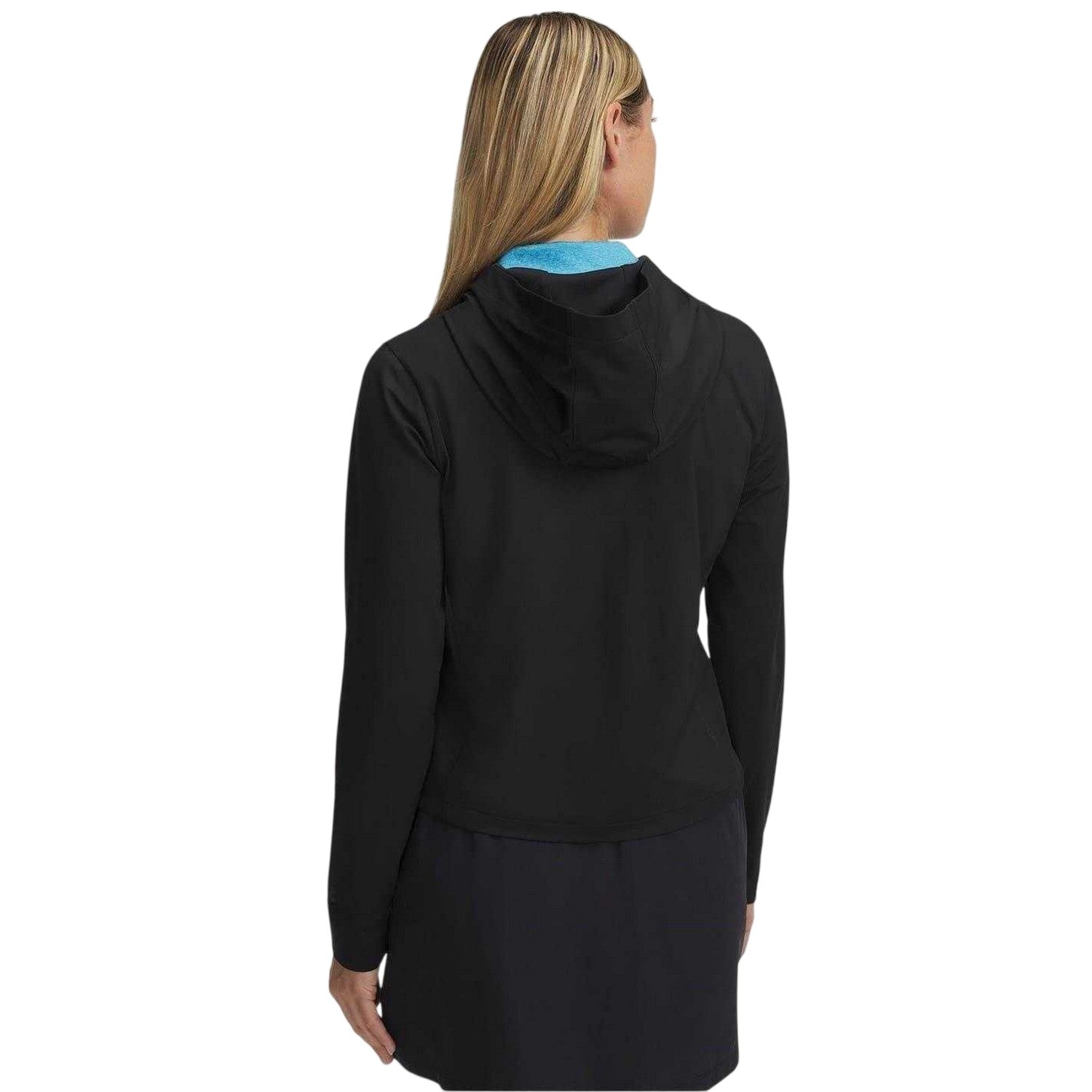 Black - Back - Under Armour Womens-Ladies Tailored Golf Full Zip Hoodie