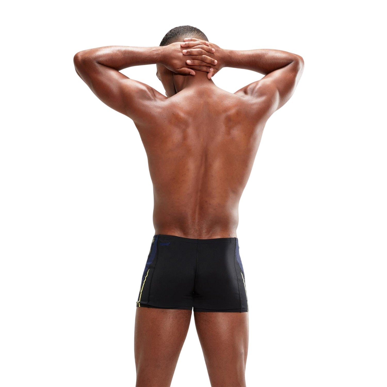 Black-Blue - Back - Speedo Mens Tech Stripe Swim Briefs