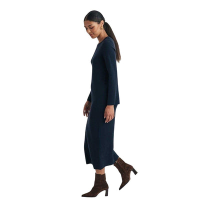 Blue - Side - Nobody´s Child Womens-Ladies Knitted Crew Neck Long-Sleeved T-Shirt Dress