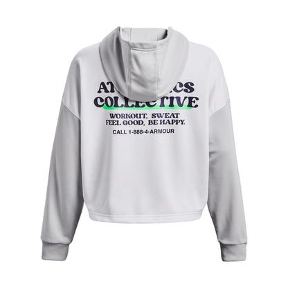 White - Back - Under Armour Womens-Ladies Fleece Hoodie