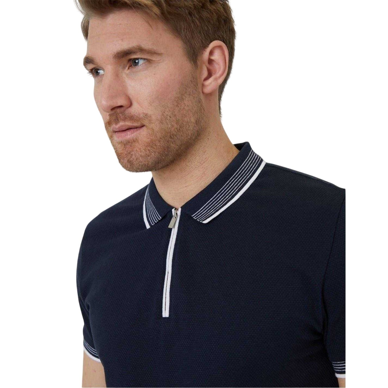 Navy - Side - Threadbare Mens Honey Regular Polo Shirt