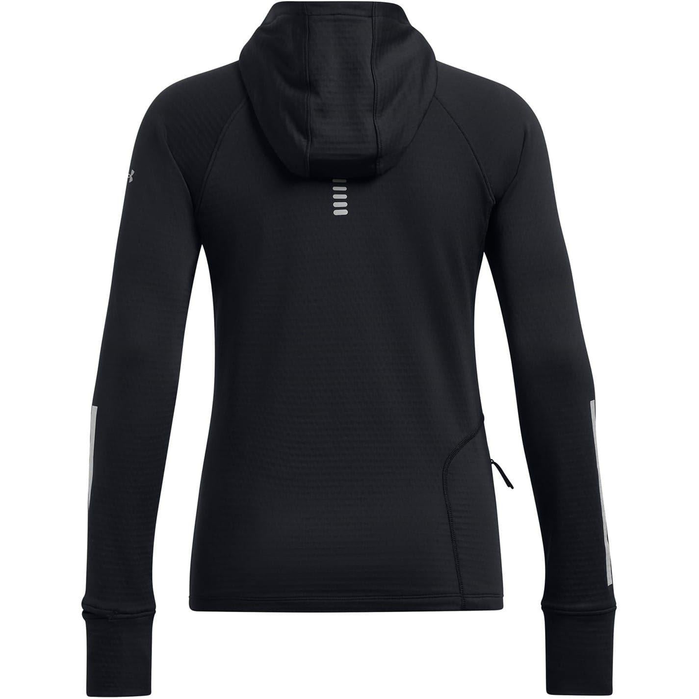 Black - Back - Under Armour Womens-Ladies Hooded Regular Running Drawstring Hoodie