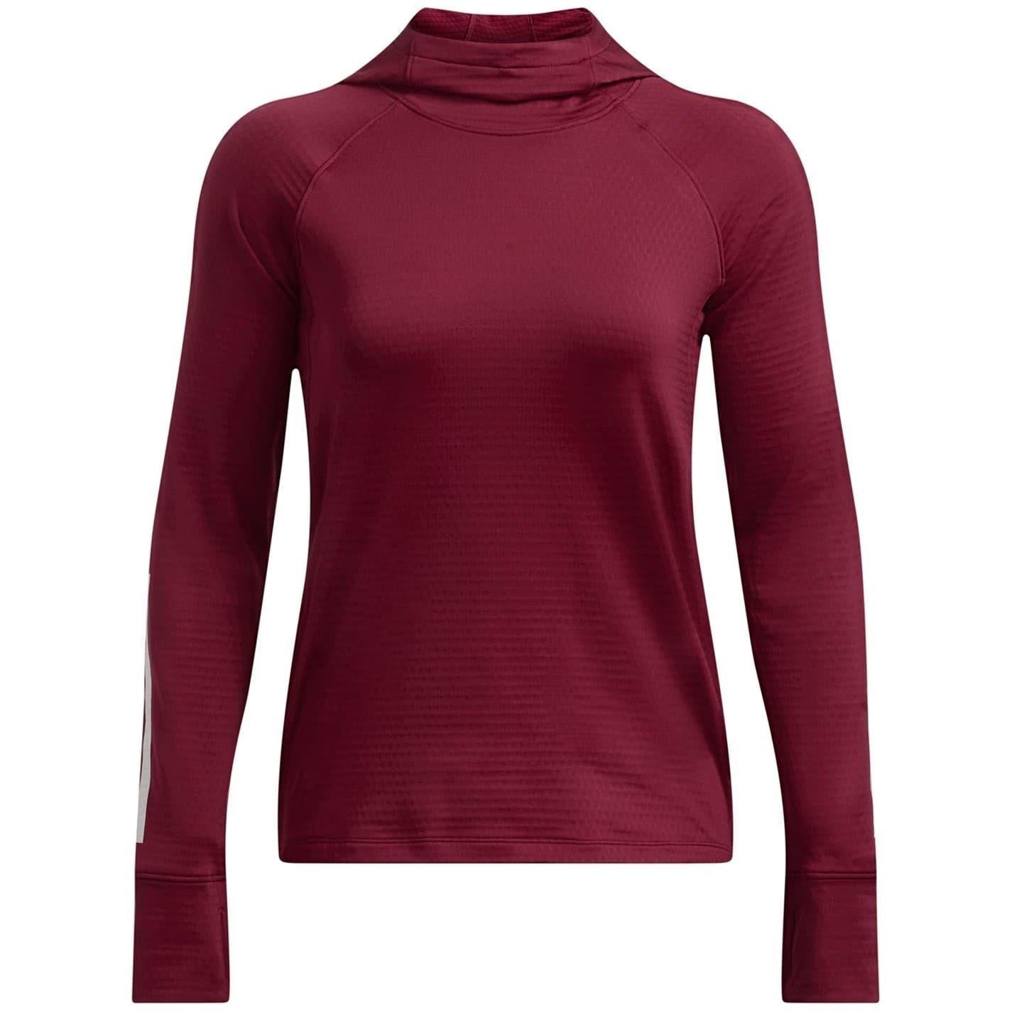 Red - Front - Under Armour Womens-Ladies Hooded Regular Running Drawstring Hoodie