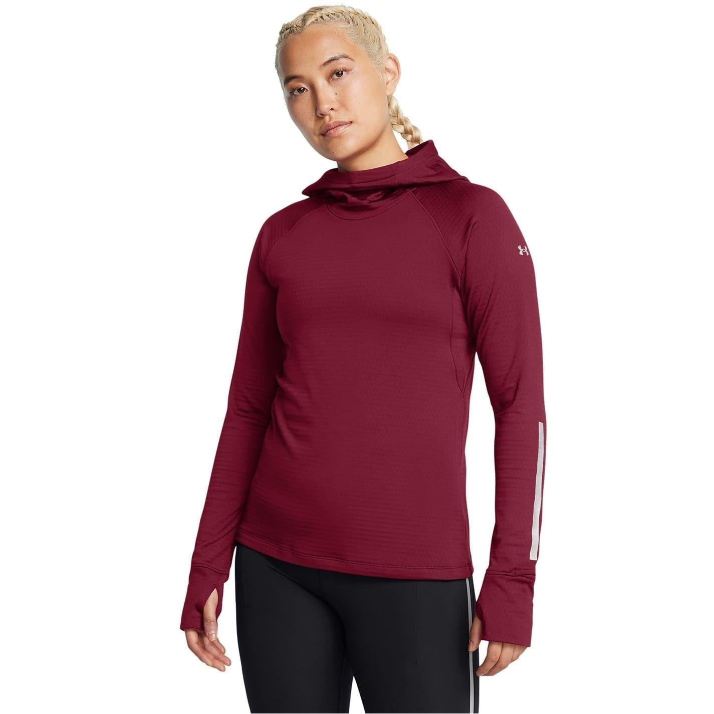Red - Lifestyle - Under Armour Womens-Ladies Hooded Regular Running Drawstring Hoodie