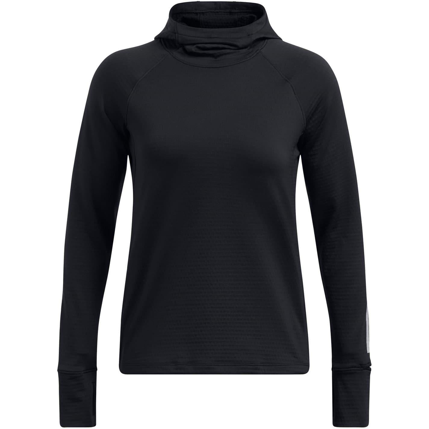 Black - Front - Under Armour Womens-Ladies Hooded Regular Running Drawstring Hoodie