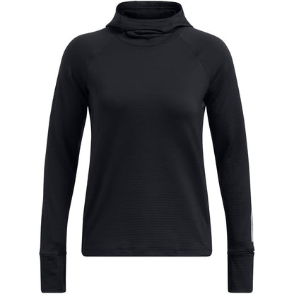 Black - Front - Under Armour Womens-Ladies Hooded Regular Running Drawstring Hoodie