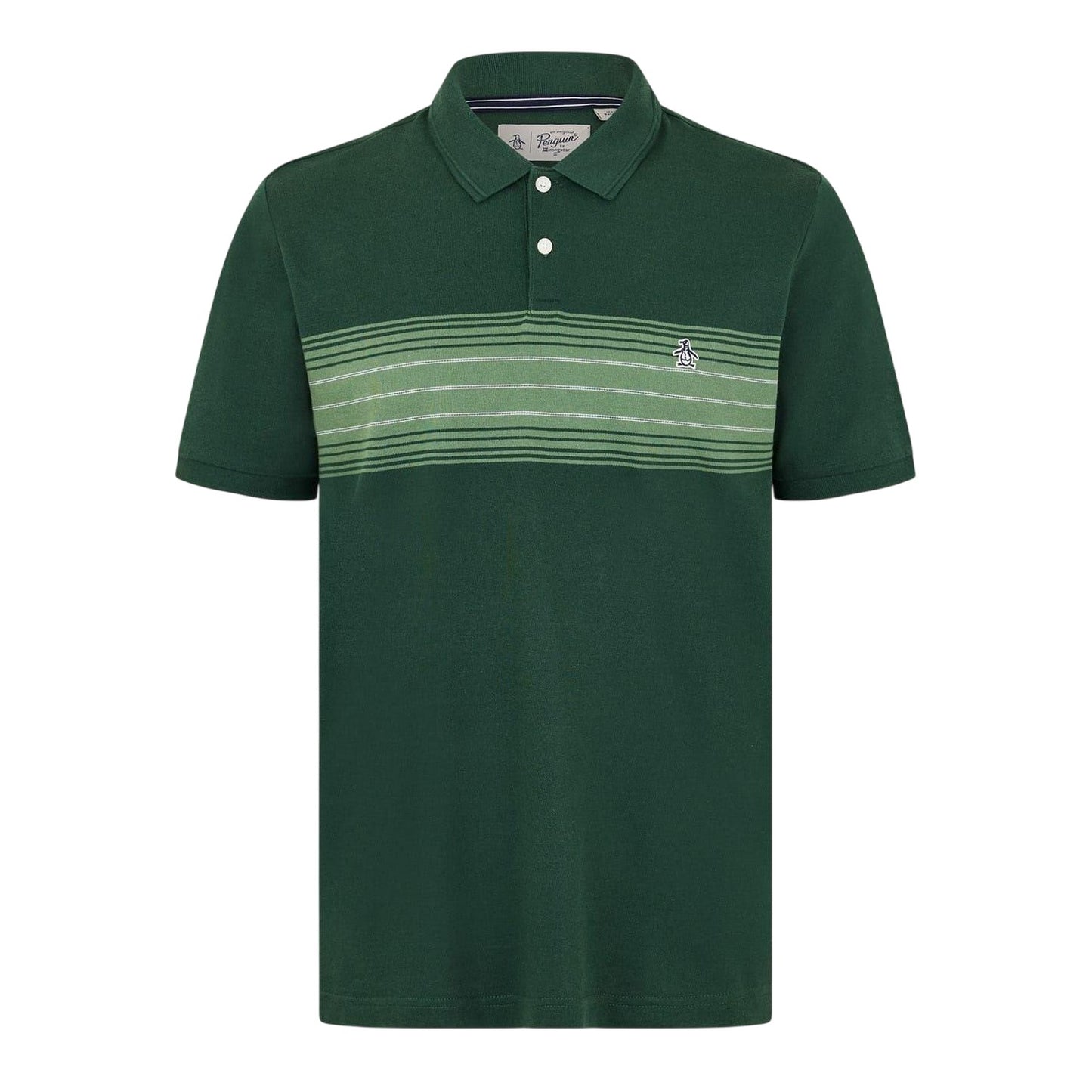 Green - Front - Original Penguin Mens Striped Polo Shirt