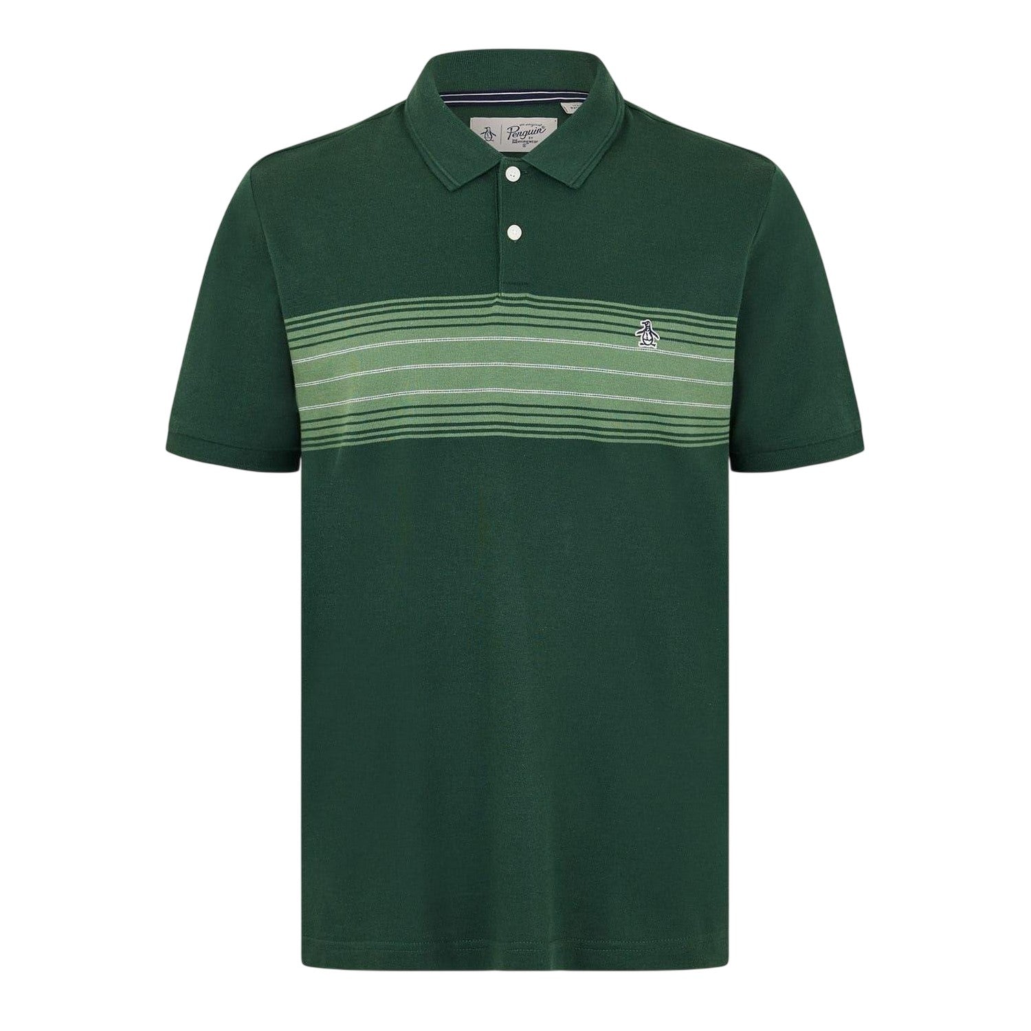 Green - Front - Original Penguin Mens Striped Polo Shirt