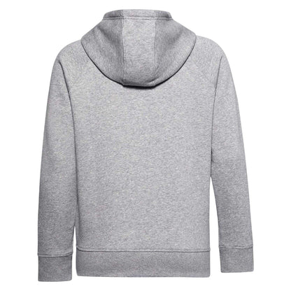 Grey Marl - Back - Under Armour Womens-Ladies Rival Cotton Blend Drawstring Hoodie